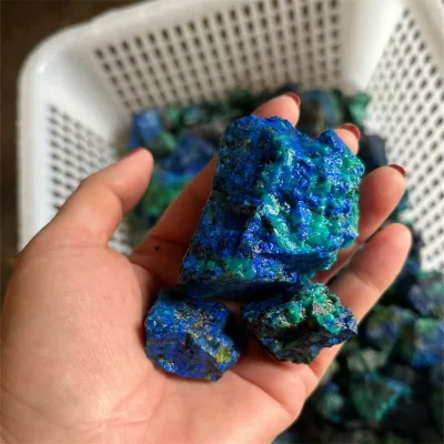 High Quality Natural Crystal Green Blue Rough Azurite Crystals Healing Raw Stones for Decor