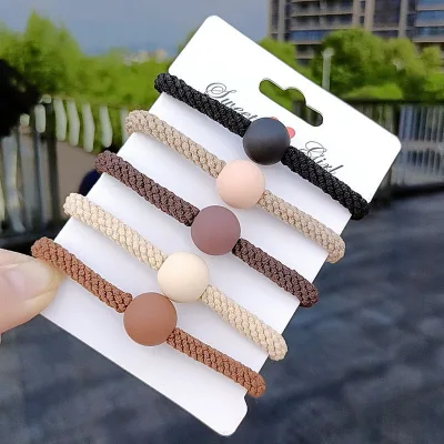 Basic Style High Elasticity Hair Tie Durable Hair Band and Ponytail Holder Fabric and Polyester for Thick Hair