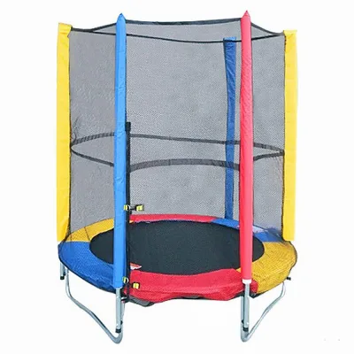 4.5ft 55 Inch Foldable Single Bungee Jumping Trampoline & Enclosure Set for Outdoor Use for Boy & Girl