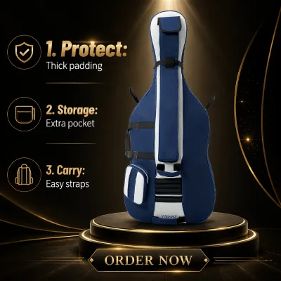 Factory Wholesale Wear-resistant Oxford Cloth Wheeled Trolley Backpack Carry Bag for Cello Thickened Portable Instrument Gig Bag