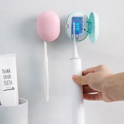 Mini Adhesive Plastic Uv Toothbrush Holder Bathroom Toothbrush Holder Sets Antibacterial