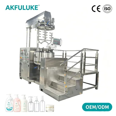 High Efficiency SUS304 150L Jacketed Heating Mixing Equipment Bottom Homogenizer for Foundation Hair Color Cream Manufacturing