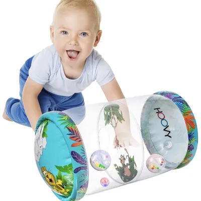 Factory Custom PVC Inflatable Roller Baby Baby Practice Crawling With Bell Learning to Climb Roller Inflatable Toy