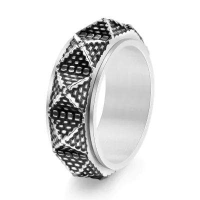 Men's New Retro Egyptian Pyramid Stainless Steel Rotatable Fashionable Classic Weddings Engagements Parties Gifts Anniversaries