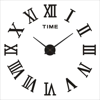 Creative Nordic-style Acrylic Metal Coated Glass Three-dimensional Silent DIY Wall Clock for Home Use Living Room Bedroom World