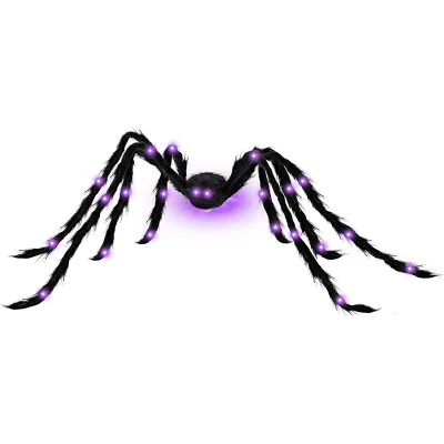 Wholesale Purple LED Eyes Flash Giant Halloween Spider Scary Yard Decorations Party Props