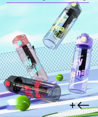 HECION Wholesale Sports Water Bottles: Large-Capacity, Shatter-Resistant Plastic Fitness Bottles with Space-Themed Snap-On Lids
