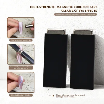 Hot Sell New Arrival Professional Custom Double French Cat Eye Heart Solid Magnet Ribbon Effect DIY Nail Art Magnet Tool
