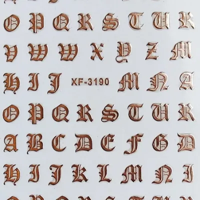 8 Kinds Cool Style Nail Stickers English Words Letters Gold Laser Stickers for Beauty Nail Art Decoration