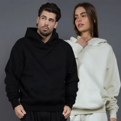 High Quality Breathable Oversized Plain Pullover Hoodies Custom Logo Heavyweight Street Wear Casual Men's Hoodies