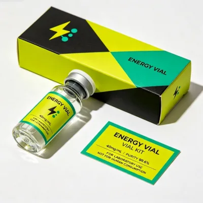 Small MOQ Waterproof Vinyl Peptide Bottle Labels Custom Logo Printed Stickers for 3ml 5ml 10ml Liquid Vial Custom Size With Box