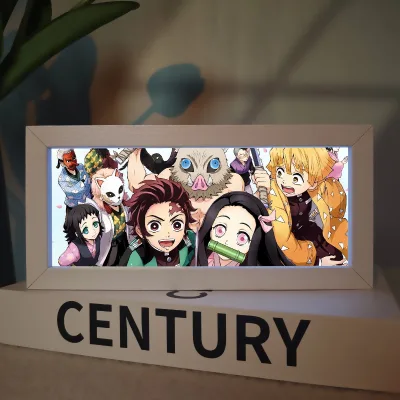 Anime Led Light Box Romantic Table Desk Lamps with Wireless Charging Bedside Dimmable Warm White Anime Led Light Box