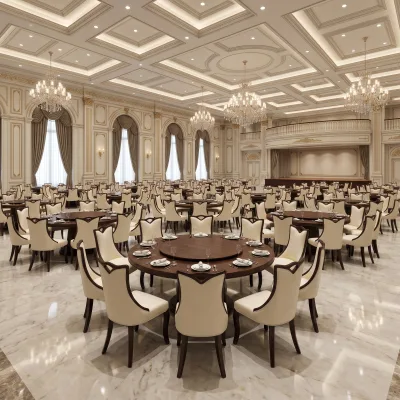 Luxury Classical Ballroom Event Wedding Upholstered Solid Rubber Wood Closed Pore Lacquer Restaurant Hotel Banquet Dining Chair