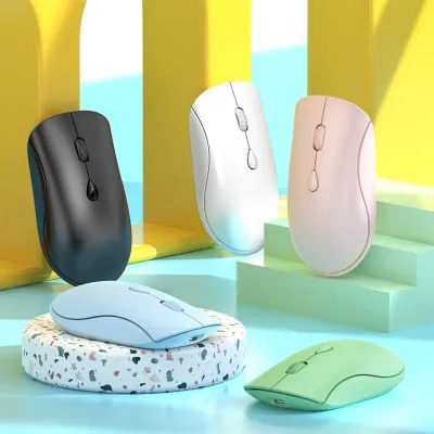 Wholesale Ultra-thin Mini Wireless Laptop Mouse 2.4G Cute Mute Game Mouse BT Ergonomic Noiseless Computer Mouse
