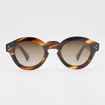 Vintage Oval Acetate Sunglasses UV400 Protection Thick Frame Polarized Fashion Outdoor Driving Shades Wholesale Eyewear