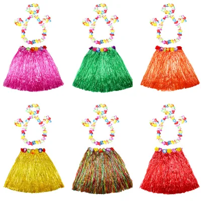 Halloween Beach Party Costume 40 Cm Hula Skirt Girls Women Hawaiian Grass Skirts