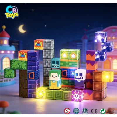 CBTOYS 2.0cm Magnetic Light Cube My World Style Magnetic Building Blocks Cube Construction