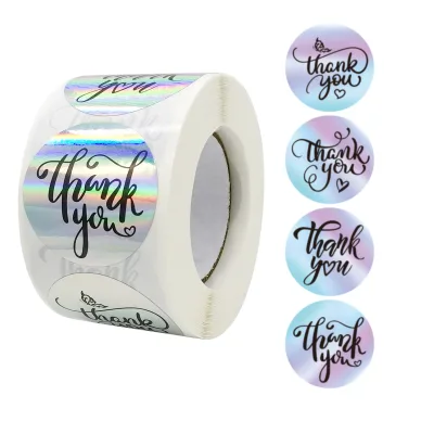 Custom Logo Label Thank You Stickers for Small Business Round Label Stickers in Sheets Waterproof Label Stickers