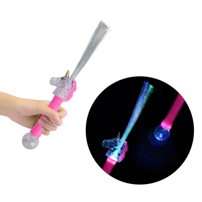Multicolor LED Flashing Unicorn Fiber Optic Wands Party Supplies for Events Festivities New Year School Flashing Diwali Ramadan
