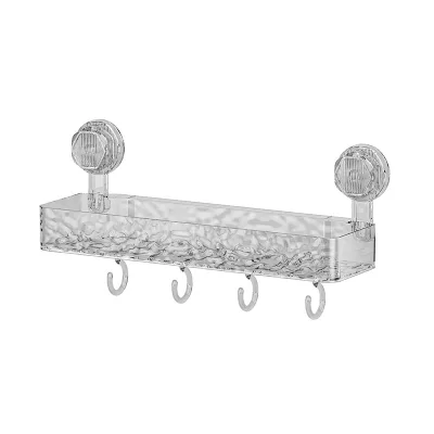 Light Luxury Corrugated Wave Pattern Suction Cup Non-Punch Wall-Mounted Bathroom Storage Rack