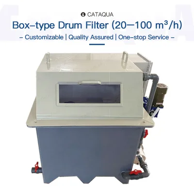 Food-Grade PP 20-100m³/h Combi Drum Filter with High-Pressure Auto Backwash for Fish Pond Tank Recirculating System
