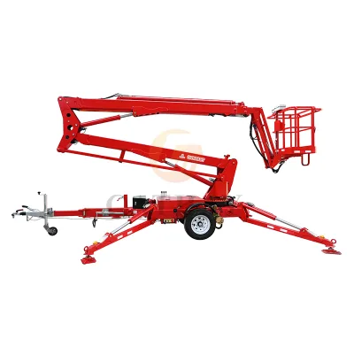 Custom High Quality Two Wheels Picker Towable Boom Lift Articulated 200kg Load Capacity 10m-20m Lifting Height Diesel/Gasoline