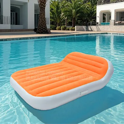 Custom Double Single Inflatable Pool Lounger Flocked Pool Float Chair for Adult Outdoor Poolside Beach