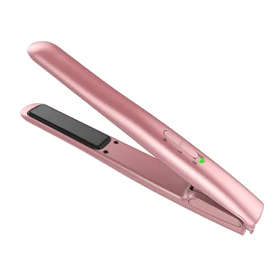 Customized logo Color High-gloss Powder LED Straight bar Curling Hair Dryer Fashionable Wireless 2-in-1 Styling