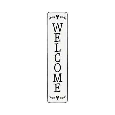 Large Welcome Sign for Front Door Porch Welcome Home Decorations Standing Vertical Metal Welcome Sign