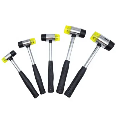 Forged Solid-Iron Handle Rubber Mallet Oil-Resistant Non-Slip Steel-Made Handle Durable Long-Lasting Tapping Tool for