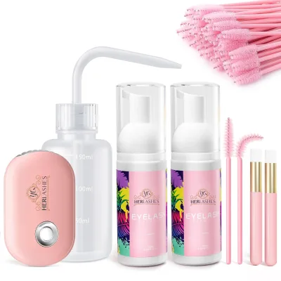 Private Label Sulfate Free Foam Pump Lash Shampoo Bottles Empty Custom Lash Shampoo Kit Wholesale