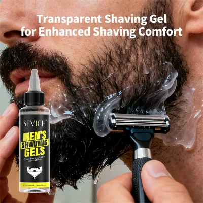Personalized Barber Shaving Gel 100ml Transparent 2 in 1 Smooth Moisturizing Beard Care Shaving Gel for Men
