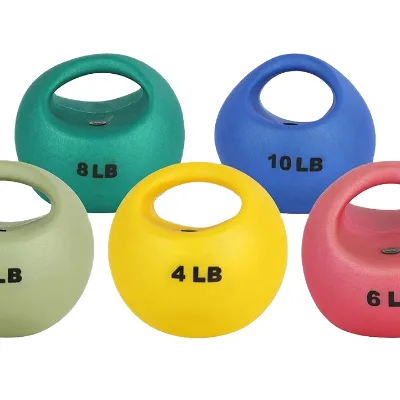 Huahan Gym Fitness Medicine Ball PVC & Sand Material Customized Logo Single Grip Weighted Toning Ball Size M Strength Training