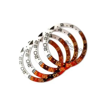 38*30.6mm Sloping Ceramic Bezel Insert GMT White Red Circle White High End Luxury Men's Watch Accessories