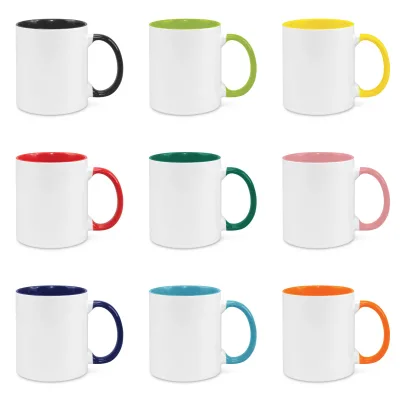 AI-MICH Double Layer Insulated White Glazed Camping Nordic Speckled White Custom Ceramic Mug Set for Coffee