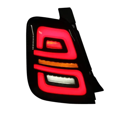 DK Motion LED Tail Lights for Fiat 500 2005-2018 Rear Lamps Sequential Turn Signal DRL Taillights Assembly Upgrade