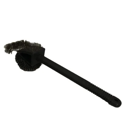 3 in 1 Long Plastic Handle BBQ Brush Grill Cleaner with Scouring Ball