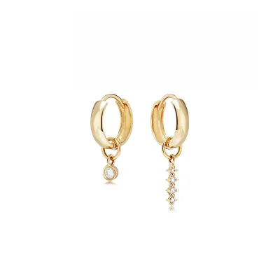 Customizable 18K Gold Plated Labret/Lip Piercing Earrings with Butterfly Shape Micro Insert Technology Unisex Body Jewelry