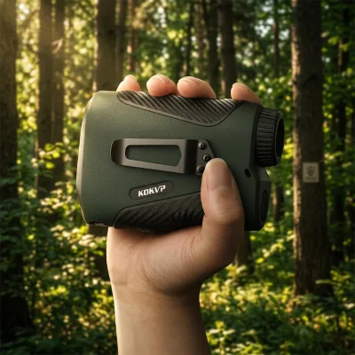 Ergonomic OLED 7.0x Magnification IP66 Rated Aluminum Alloy Handheld Binocular Laser Rangefinder Continuous Scan Mode Hunting