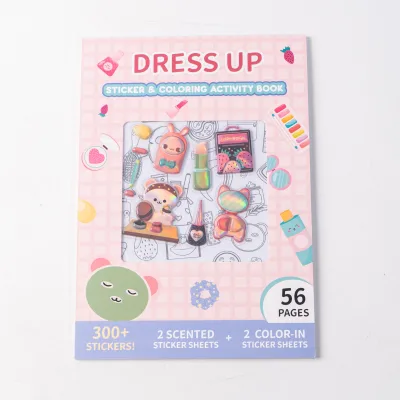 Kids Sticker Activity Book Set Dress Up Stickers Learning Games Coloring Pages Preschool Educational Workbook Toddlers