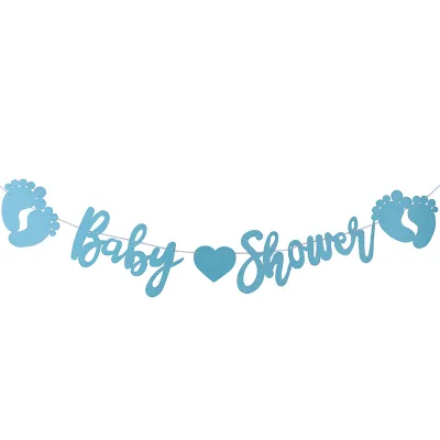 Glittery Boy or Girl Banner for Gender Reveal Party Decorations Photo Prop Baby Shower Backdrop