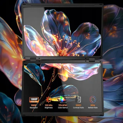 Costom 14 15 15.6 16 18.5 Inch 1080p Game Work Mobile Dual Touch Display Laptop Screen Extender Portable Monitors