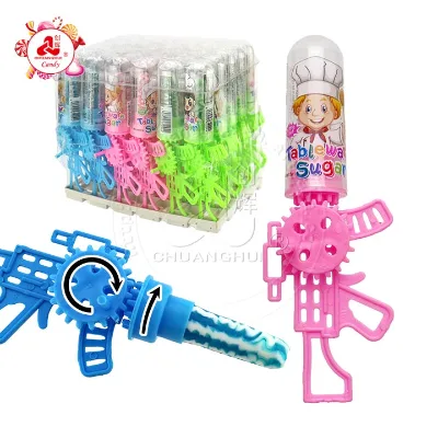 Toy Gun Shape Rotating Lollipop Candy Toy