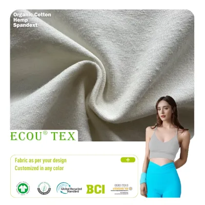 Sustainable Eco Organic Cotton Hemp Woven Soft Breathable Durable Premium Quality Bedding Fabric Quick-Dry Lightweight