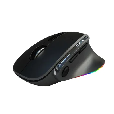 Hot Selling RGB Style Rechargeable 8D Dual Mode Vertical Wireless Gaming Mouse with Colorful LED Lights USB Interface