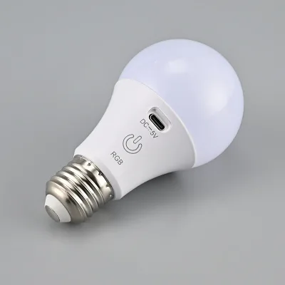 LED Lamp Dimmable 16 RGB Light Bulb Rechargeable Smart Bulb ABS Warm White E26/E27/B22 Emergency 15W Remote FCC Certified 2-Year