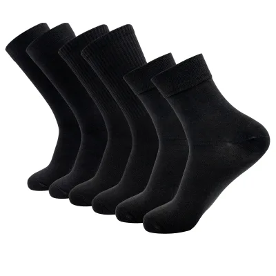 Quality Vendor Wholesale Custom Men Black Argyle Medium Hight Anti Blister Workwear Thick Cotton Comfortable Crew Socks for Work
