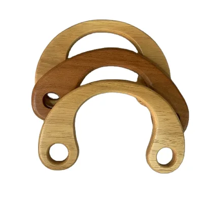 Small Half Ring Solid Wood Popular Handles for Handmade Bags Wooden Purse Bag Handles for Beach Handbags