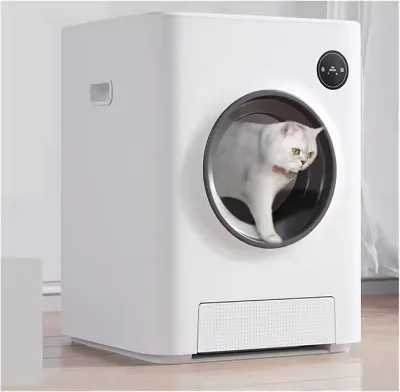 8L Fully Enclosed Automatic Cat Litter Box Electronic Pet Smart Cat Bedpan with Poop Bags Plastic Pet Supplies
