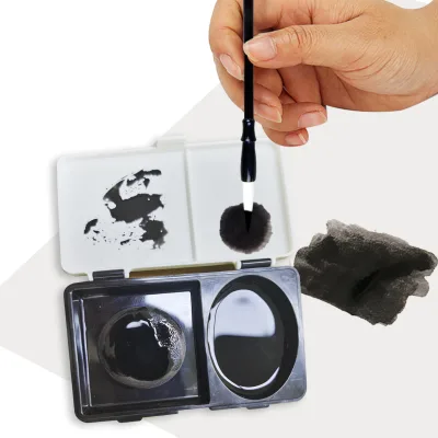 SUNNY Solid Black Brush Pen Stationery Set Dry Gouache Non-Toxic Soluble Pigment Portable Ink Stick for Chinese Calligraphy